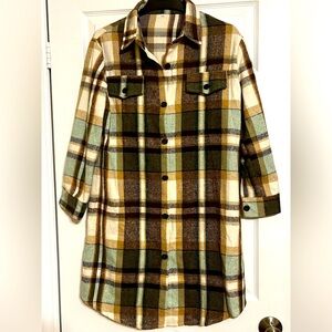Plaid Shacket Long Small